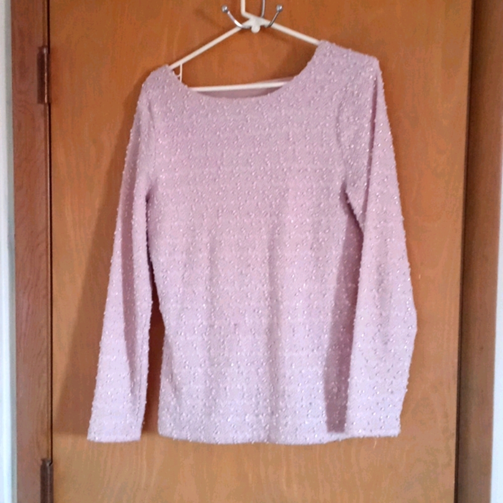 Pink sparkle sweater Jennifer lopez